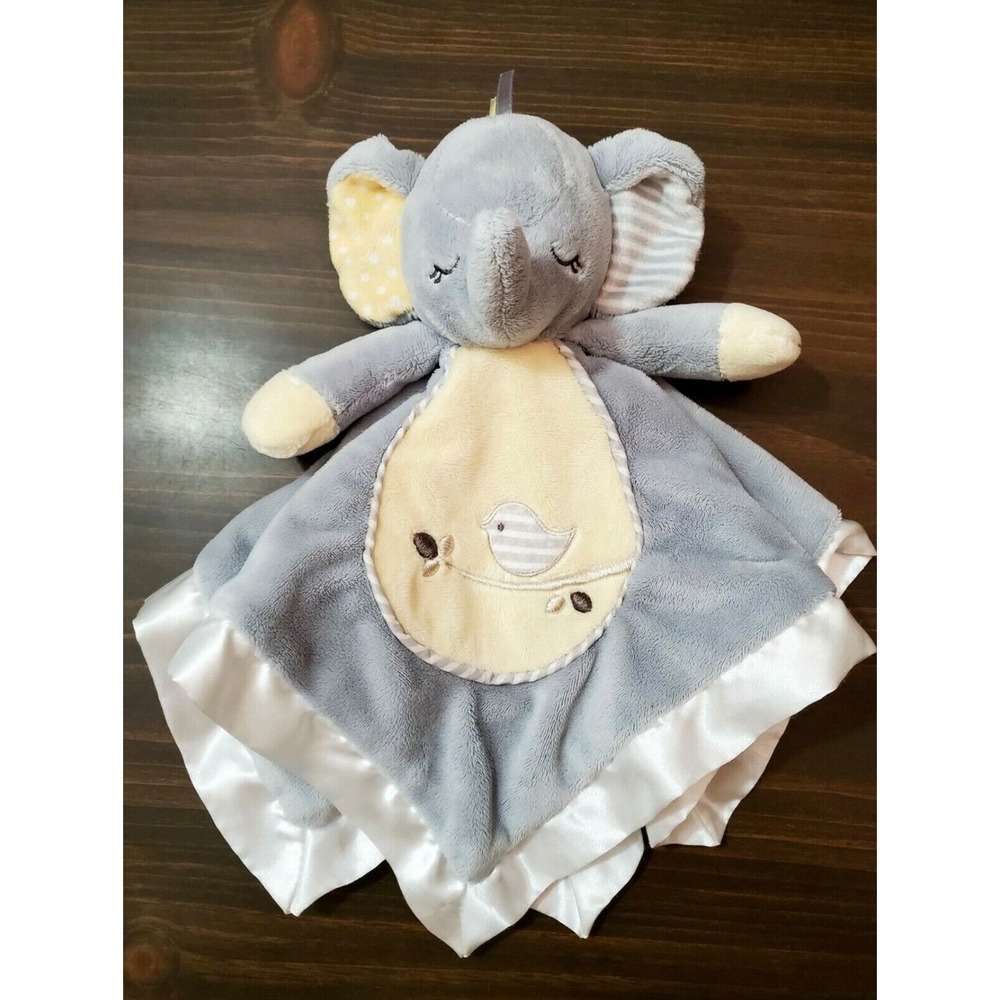 Douglas Baby Lil Snugglers Security Blanket Lovey Gray Elephant Satin Trim 2015‎